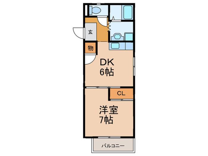 大福マンション(1DK/1階)の間取り写真