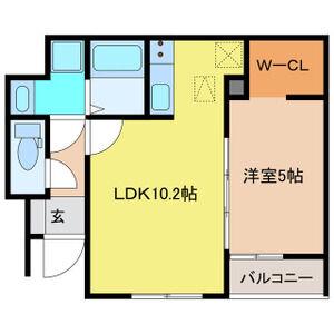 リーブルファイン中志段味(1LDK/1階)の間取り写真