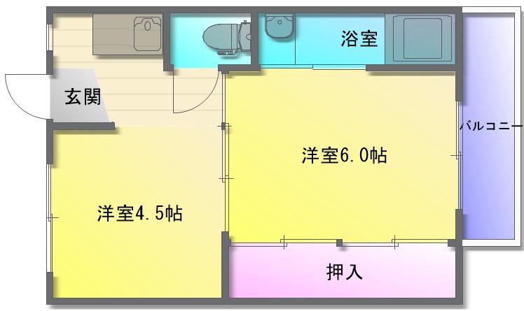 ビレッジハウス法善寺 3号棟(1DK/1階)の間取り写真