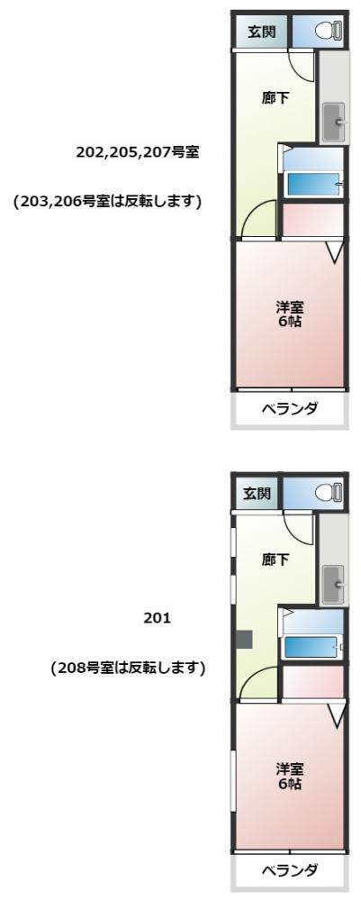 サニーヒル美原町(1K/1階)の間取り写真