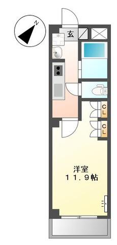 ブルックストーン横濱(1K/4階)の間取り写真