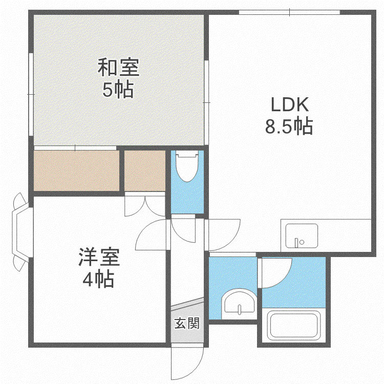 リベルティ22(2DK/3階)の間取り写真