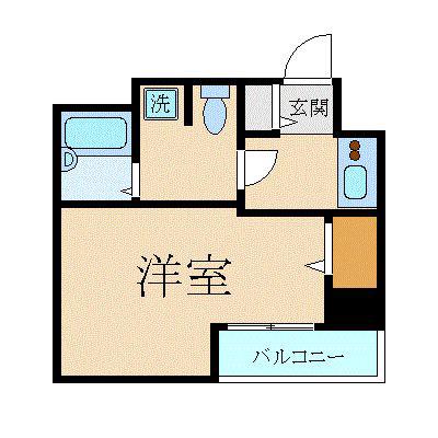 スカイコート日本橋人形町 第5(1K/7階)の間取り写真