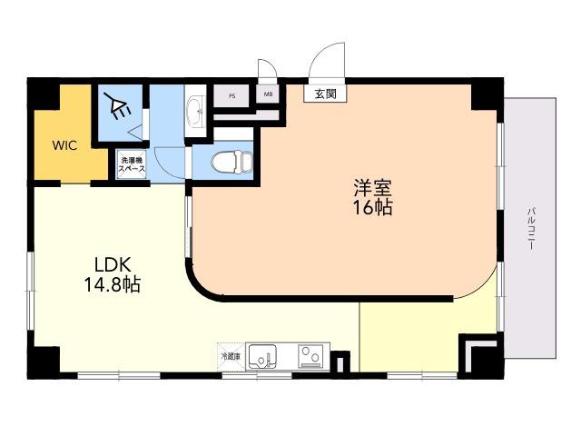 チューリッヒ大濠(1LDK/3階)の間取り写真