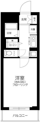 藤和シティコープ祖師谷(1K/2階)の間取り写真