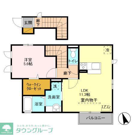 スペランツァA(1LDK/2階)の間取り写真