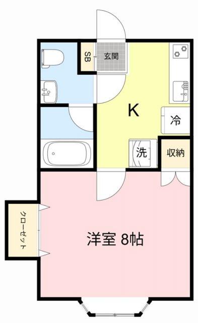 グリーンハイツ豊栄NO2(1K/1階)の間取り写真