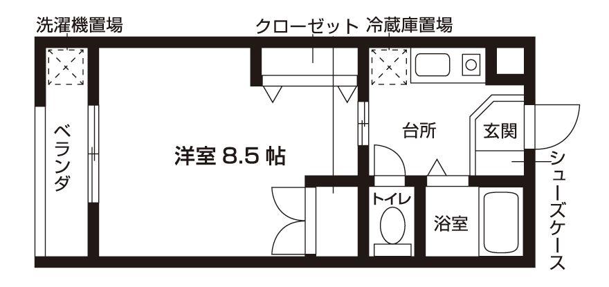 アーク習志野台(1K/1階)の間取り写真
