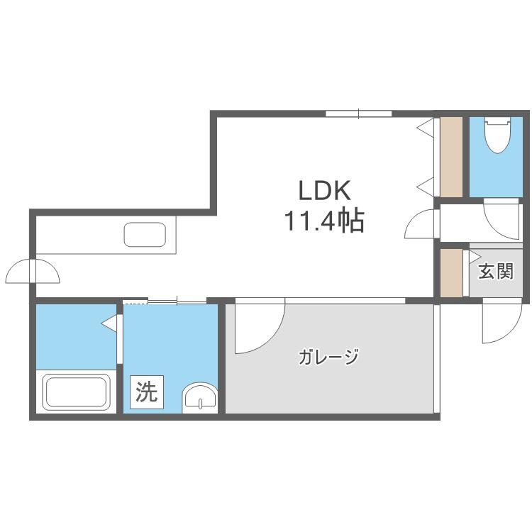 LIVING WITH MOTO(1K/2階)の間取り写真