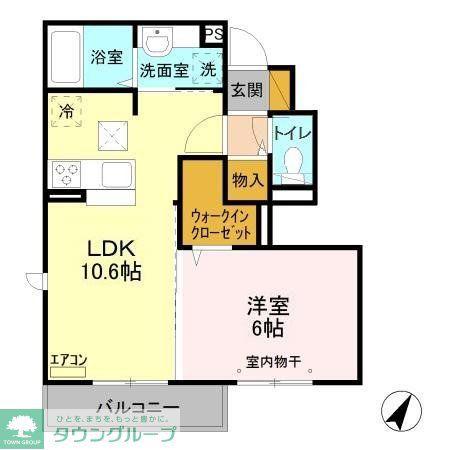 ヴィラコリーナ(1LDK/1階)の間取り写真
