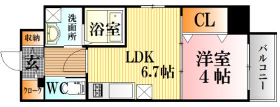 KATAYAMA BLDG.23(1LDK/2階)の間取り写真
