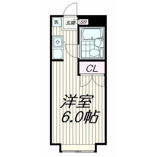ビラ上池台(ワンルーム/1階)の間取り写真