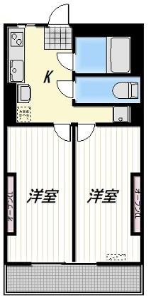 VERDE(2K/4階)の間取り写真