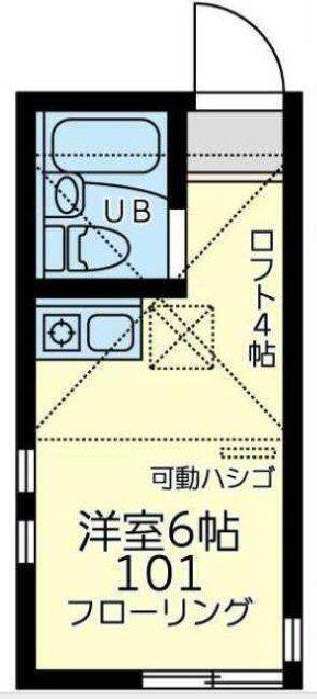 ユナイト本牧トレドの杜(ワンルーム/1階)の間取り写真