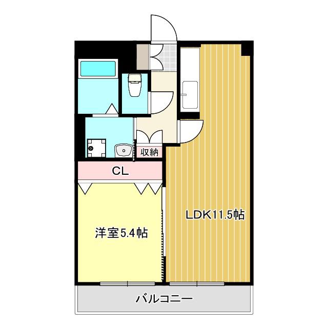 LS西松江城マンション(1LDK/1階)の間取り写真