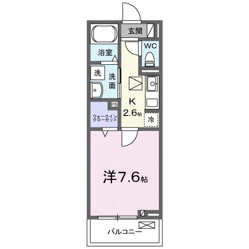 ブリュージュ テラス(1K/1階)の間取り写真
