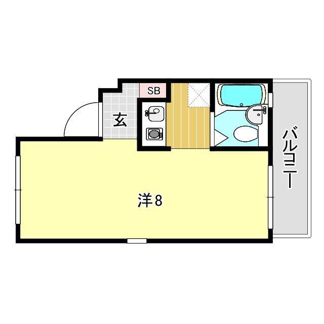 パレ・ラフィネ甲子園口(ワンルーム/2階)の間取り写真