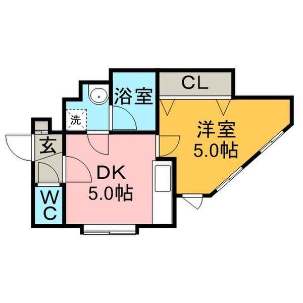 ステージN20II(1DK/2階)の間取り写真