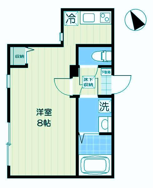 ヒルクレスト西馬込(ワンルーム/1階)の間取り写真
