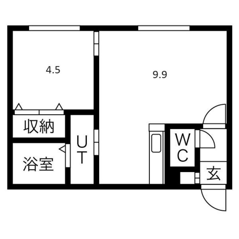 レガシィ参番館(1LDK/2階)の間取り写真