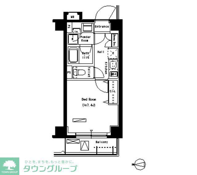 パークアクシス蒲田壱番館(1K/5階)の間取り写真