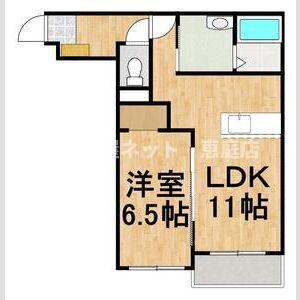 苫小牧市北栄5丁目AP(1LDK/3階)の間取り写真