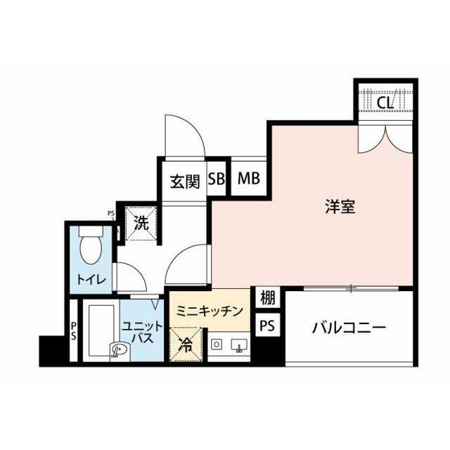 エクセリア五反田(1K/4階)の間取り写真