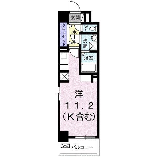アルカンシエルS(ワンルーム/5階)の間取り写真