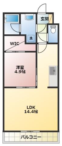 FENNEL(1LDK/3階)の間取り写真