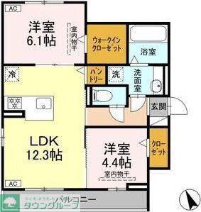 フレアブラーブ(2LDK/2階)の間取り写真