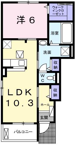 コンフォートカーサIII(1LDK/1階)の間取り写真
