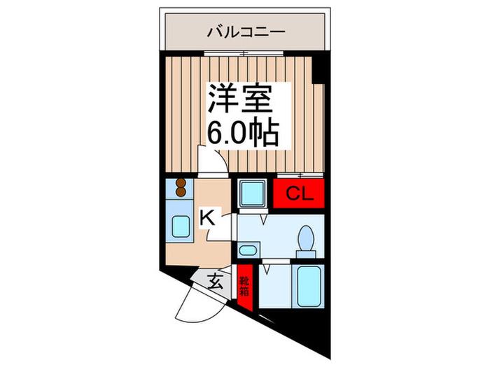 パークフロント(1K/3階)の間取り写真