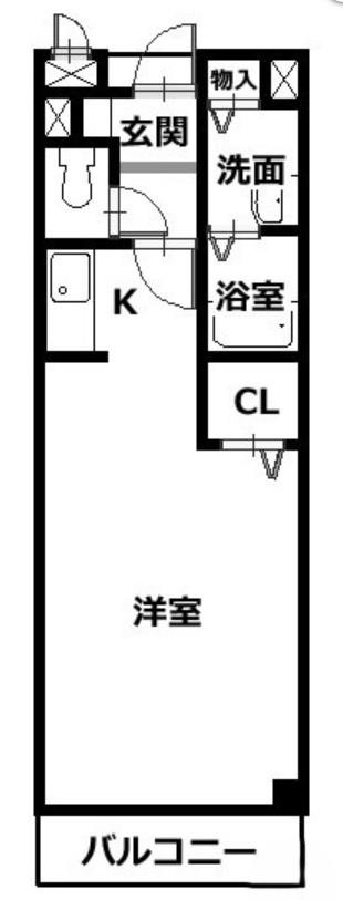 リーデンベルクA(ワンルーム/1階)の間取り写真