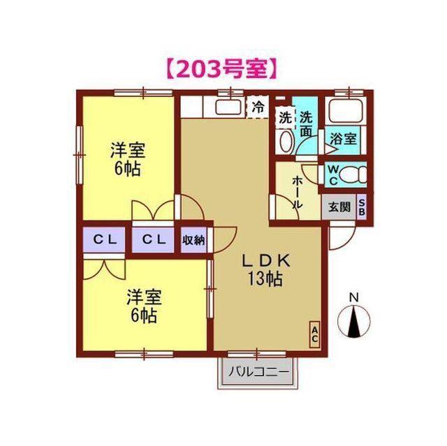 石川県金沢市 2階建 築25年(2LDK/2階)の間取り写真
