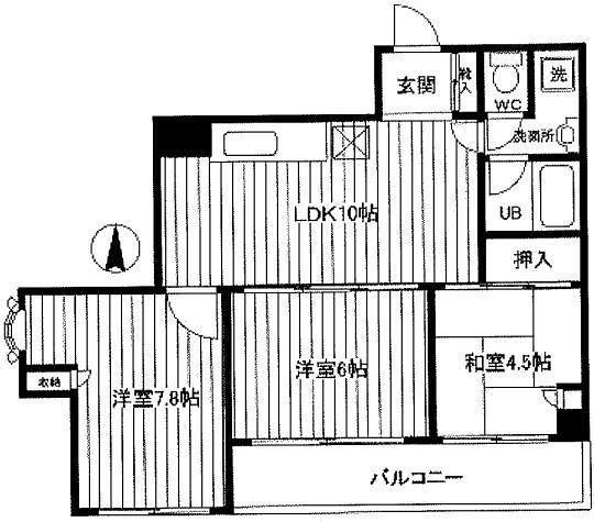 トロワバレー・サントル(3LDK/4階)の間取り写真