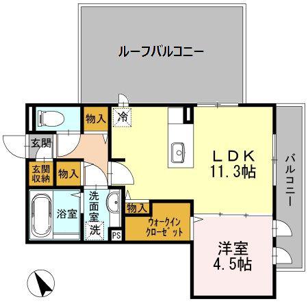 CASA さくら坂(1LDK/3階)の間取り写真