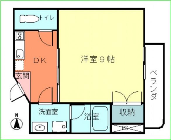 アロッジオ浜本(1K/3階)の間取り写真