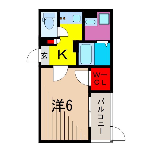 ドエルシバマタ(1K/1階)の間取り写真