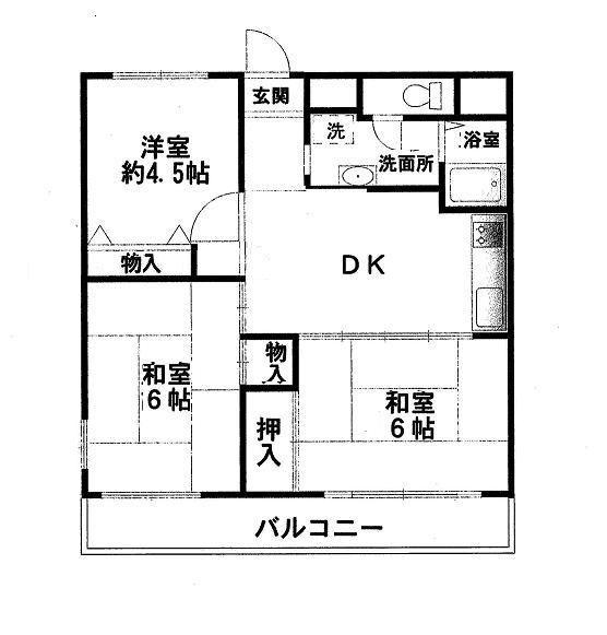 アネックス平野(3DK/2階)の間取り写真