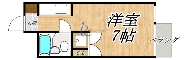 メゾンドオール(1K/5階)の間取り写真