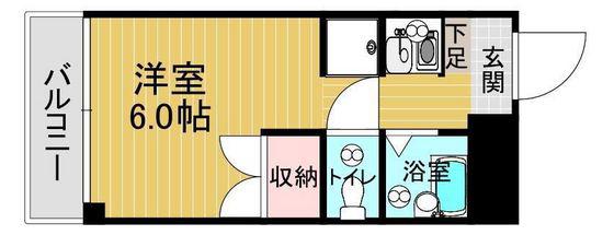 グランディール門田屋敷(1K/3階)の間取り写真