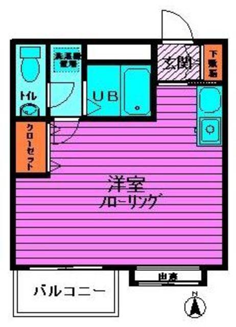 AGM上石神井(ワンルーム/1階)の間取り写真