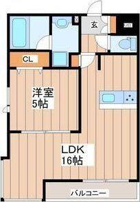 LUANA AIR RESIDENCE五橋(1LDK/2階)の間取り写真