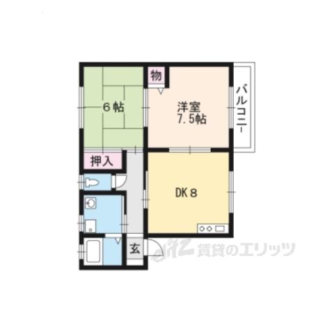 アルシオネ・セタ(2LDK/1階)の間取り写真