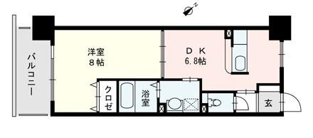 JUSTICEV.P(1DK/10階)の間取り写真
