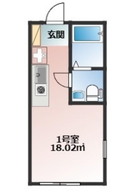 ベース上和田(ワンルーム/1階)の間取り写真