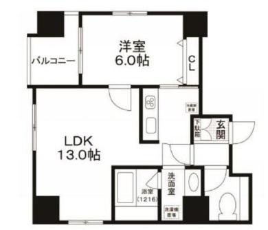 エスペランサK錦糸町(1LDK/12階)の間取り写真