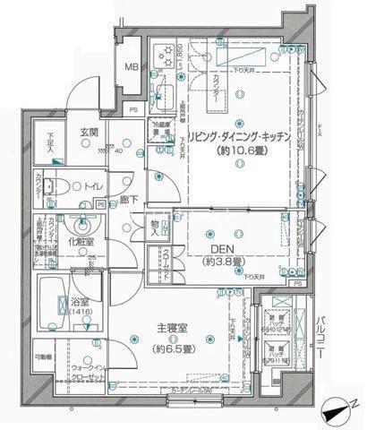 ピアース東京GRACE TOWER(1SLDK/6階)の間取り写真