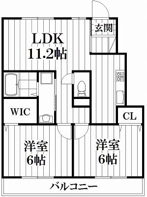 サンガーデン幸II(2LDK/1階)の間取り写真