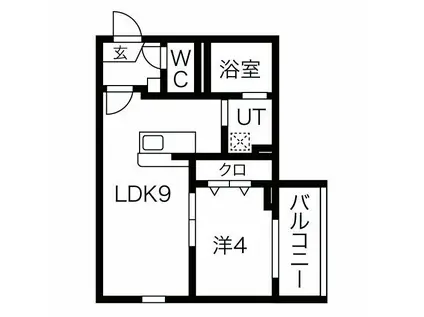 パロス瓢箪山ラドノルテ(1LDK/3階)の間取り写真